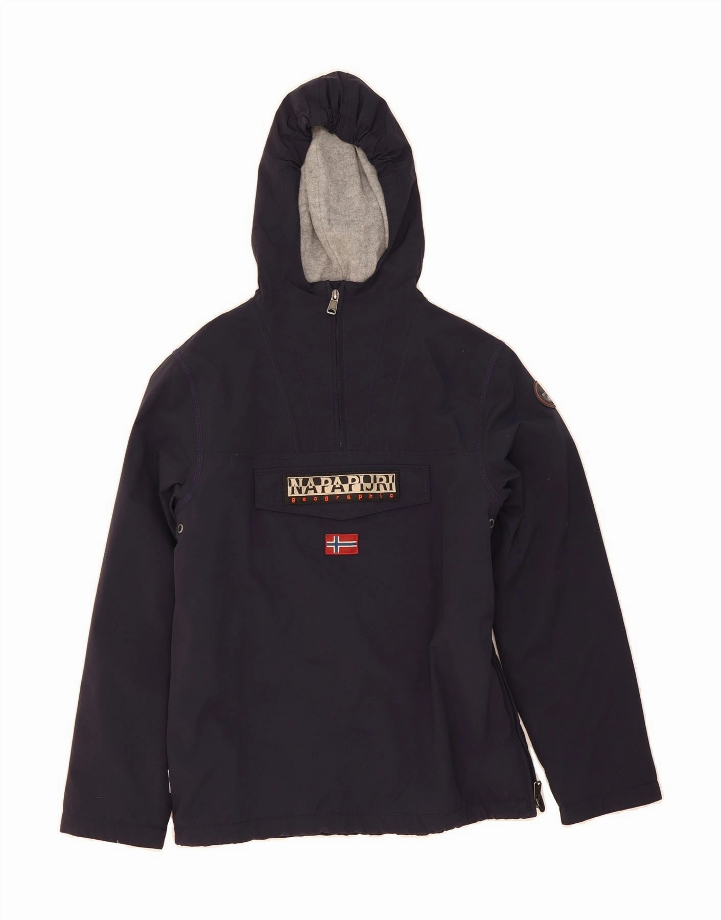 Protective Outerwear NAPAPIJRI Boys Graphic Hooded Anorak Jacket 15-16 Years Navy Blue