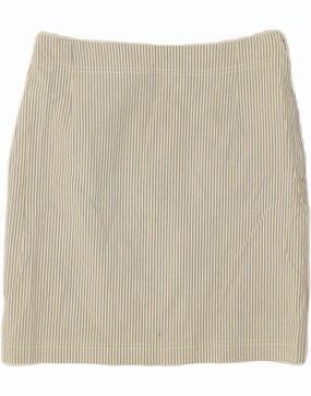 Flow Sleeve Natural Drape VINTAGE Girls Pencil Skirt 15-16 Years W26 Beige Pinstripe Cotton