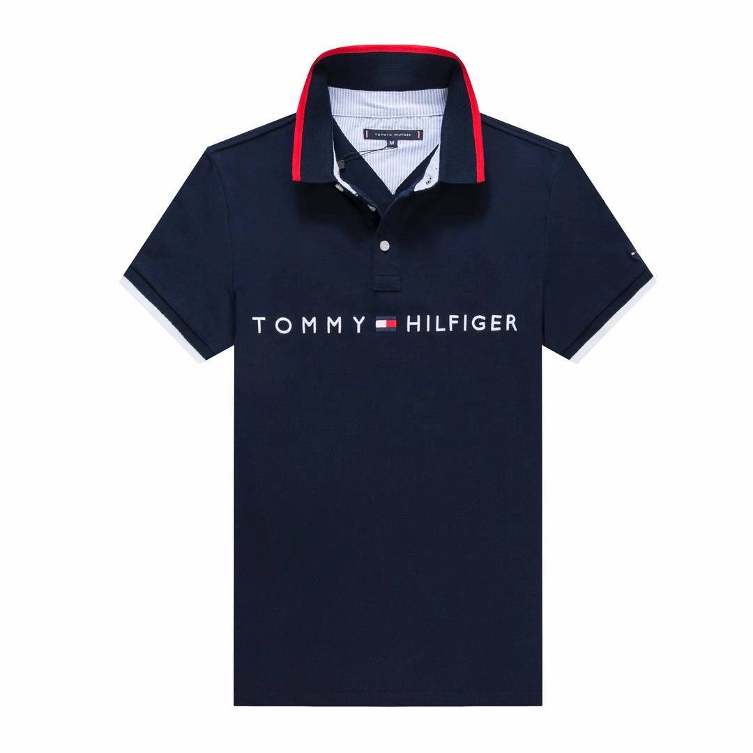 Tommy Hilfiger Navy Blue Men Polo OversizedSilhouette