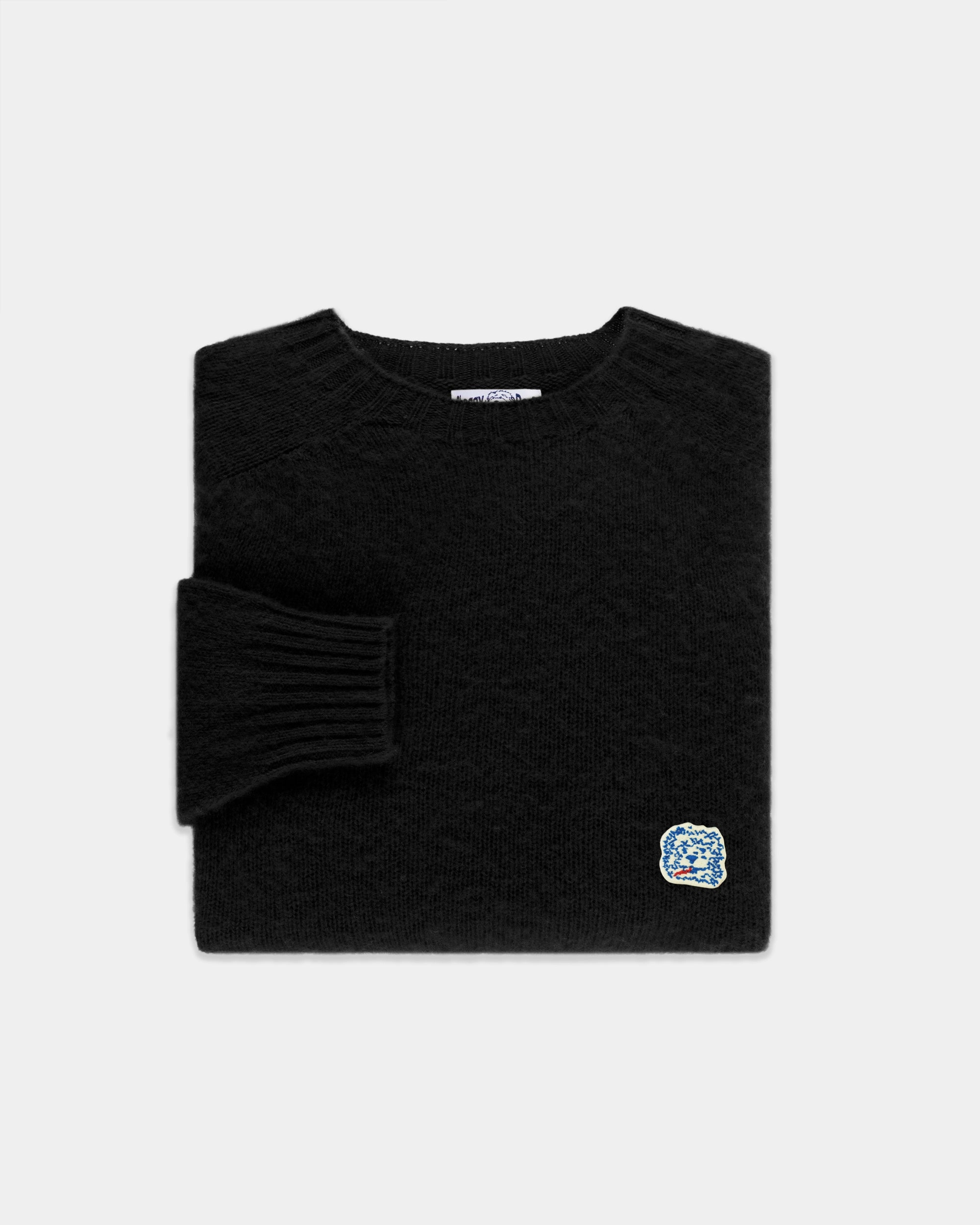 Made-in-Scotland *LIMITED EDITION* Black Shaggy Dog Icon Sweater  - Trim Fit Cold Day Fashion Warm Essentials