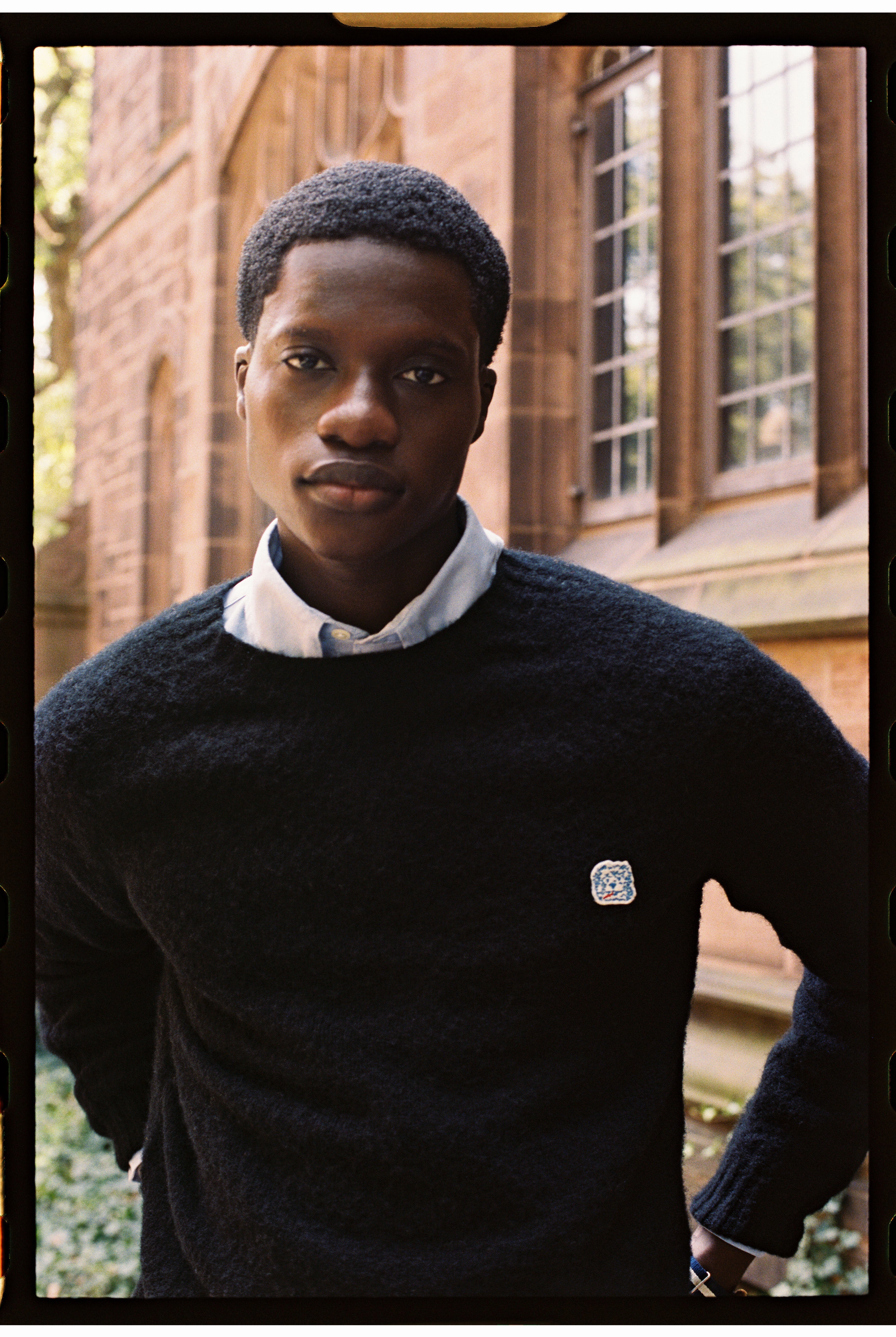 Knitwear Choice Recycled Yarn Made-in-Scotland *LIMITED EDITION* Black Shaggy Dog Icon Sweater  - Trim Fit