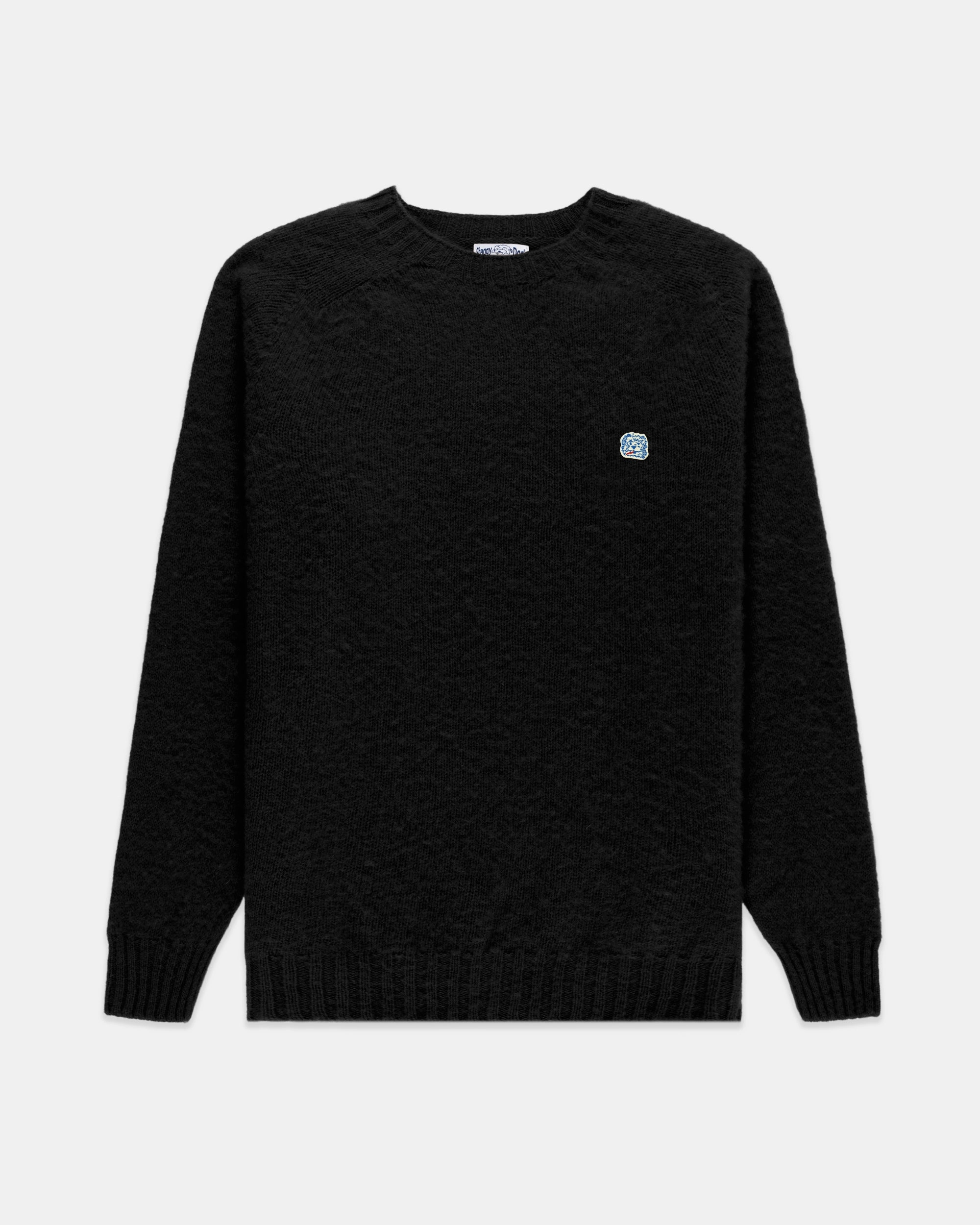 Made-in-Scotland *LIMITED EDITION* Black Shaggy Dog Icon Sweater  - Trim Fit Low carbon footprint