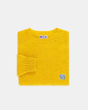 Made-in-Scotland *LIMITED EDITION* Yellow Shaggy Dog Icon Sweater  - Trim Fit Casual Chic Look Chilly Weather Wear