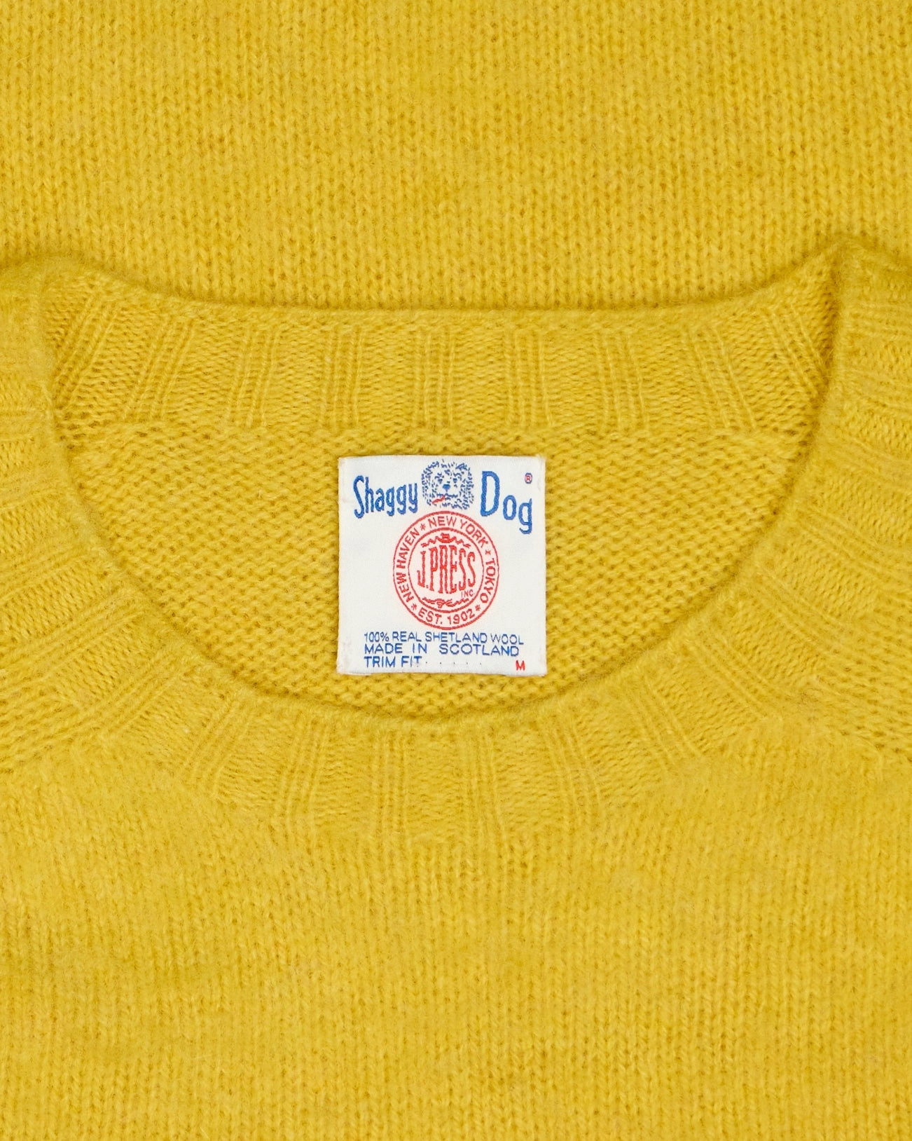Soft comfort layer Made-in-Scotland *LIMITED EDITION* Yellow Shaggy Dog Icon Sweater  - Trim Fit