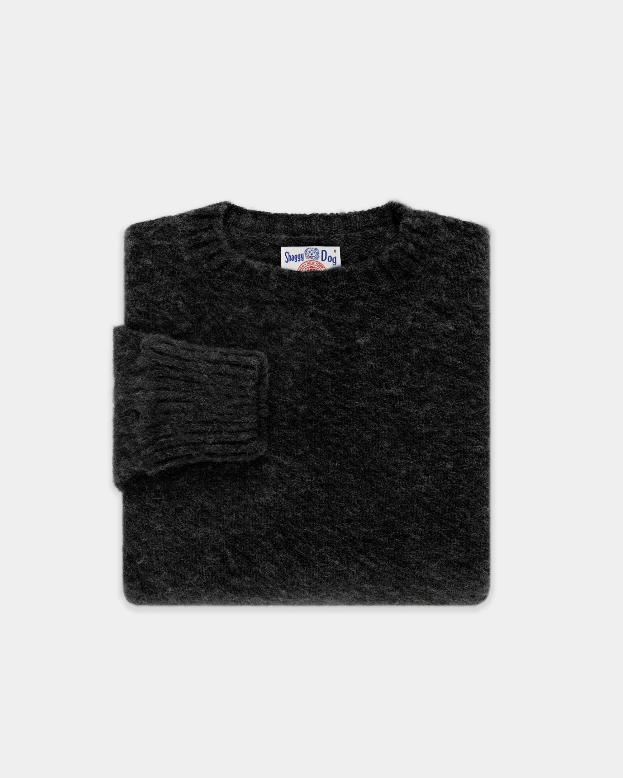 Made-in-Scotland Charcoal Shaggy Dog Sweater - Classic Fit Wrinkle Free Material
