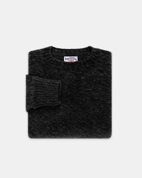 Made-in-Scotland Charcoal Shaggy Dog Sweater - Classic Fit Wrinkle Free Material