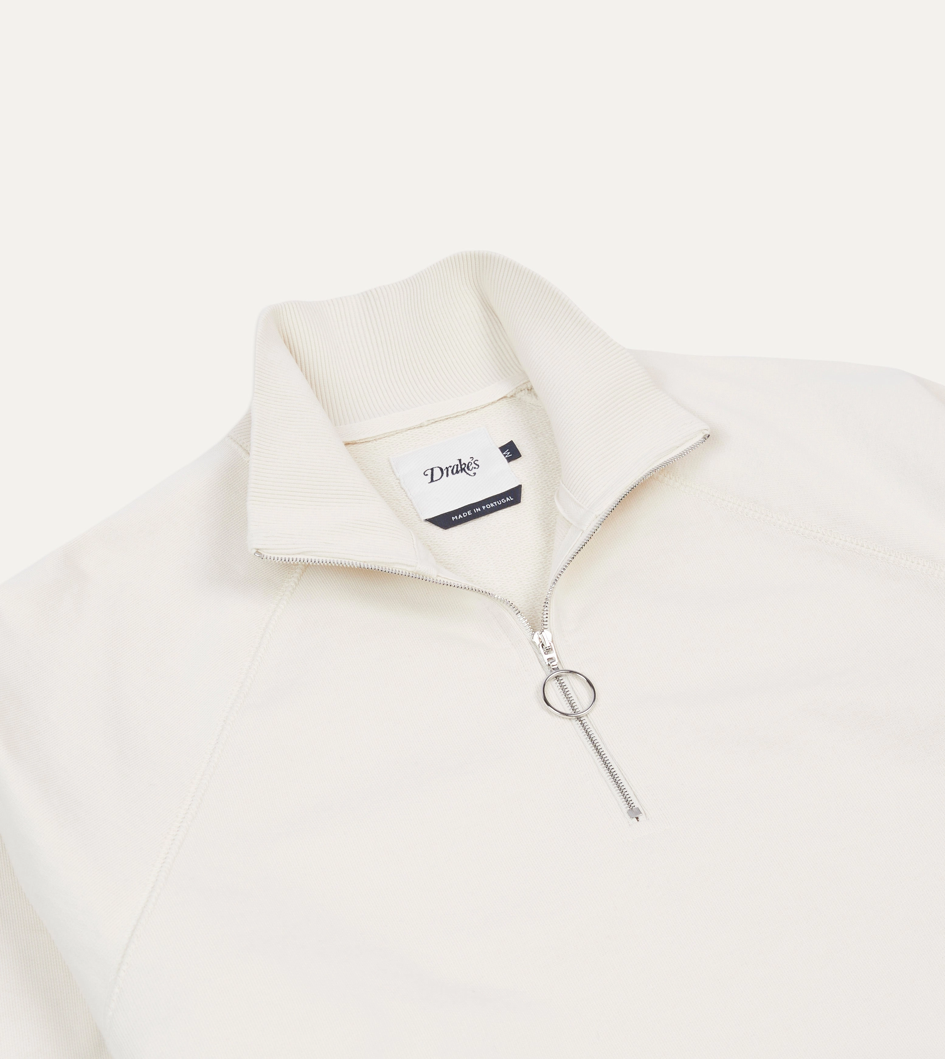 Ecru Cotton Quarter Zip Sweatshirt Seasonal Collection
