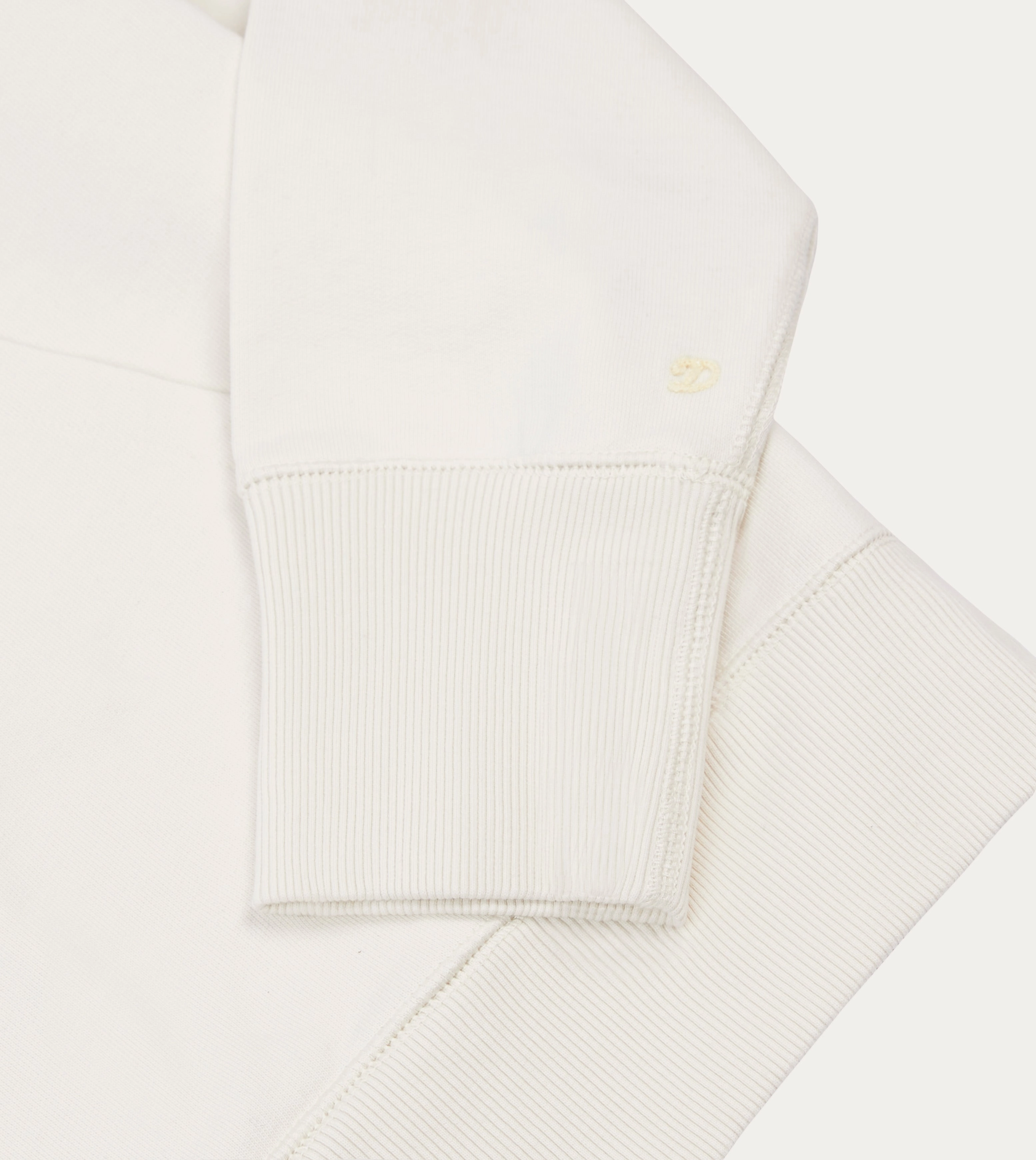 Layer Chic Ecru Cotton Quarter Zip Sweatshirt