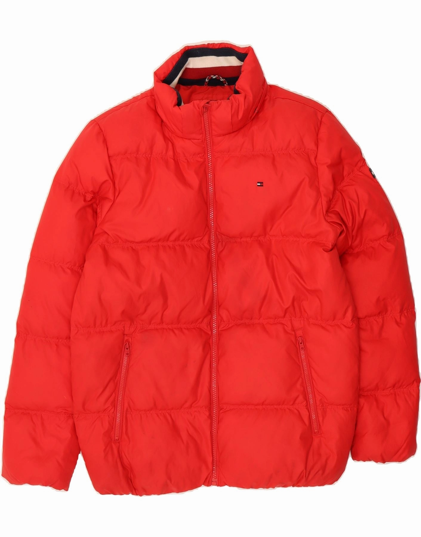 TOMMY HILFIGER Boys Padded Jacket 13-14 Years Red Polyester Wind Layer