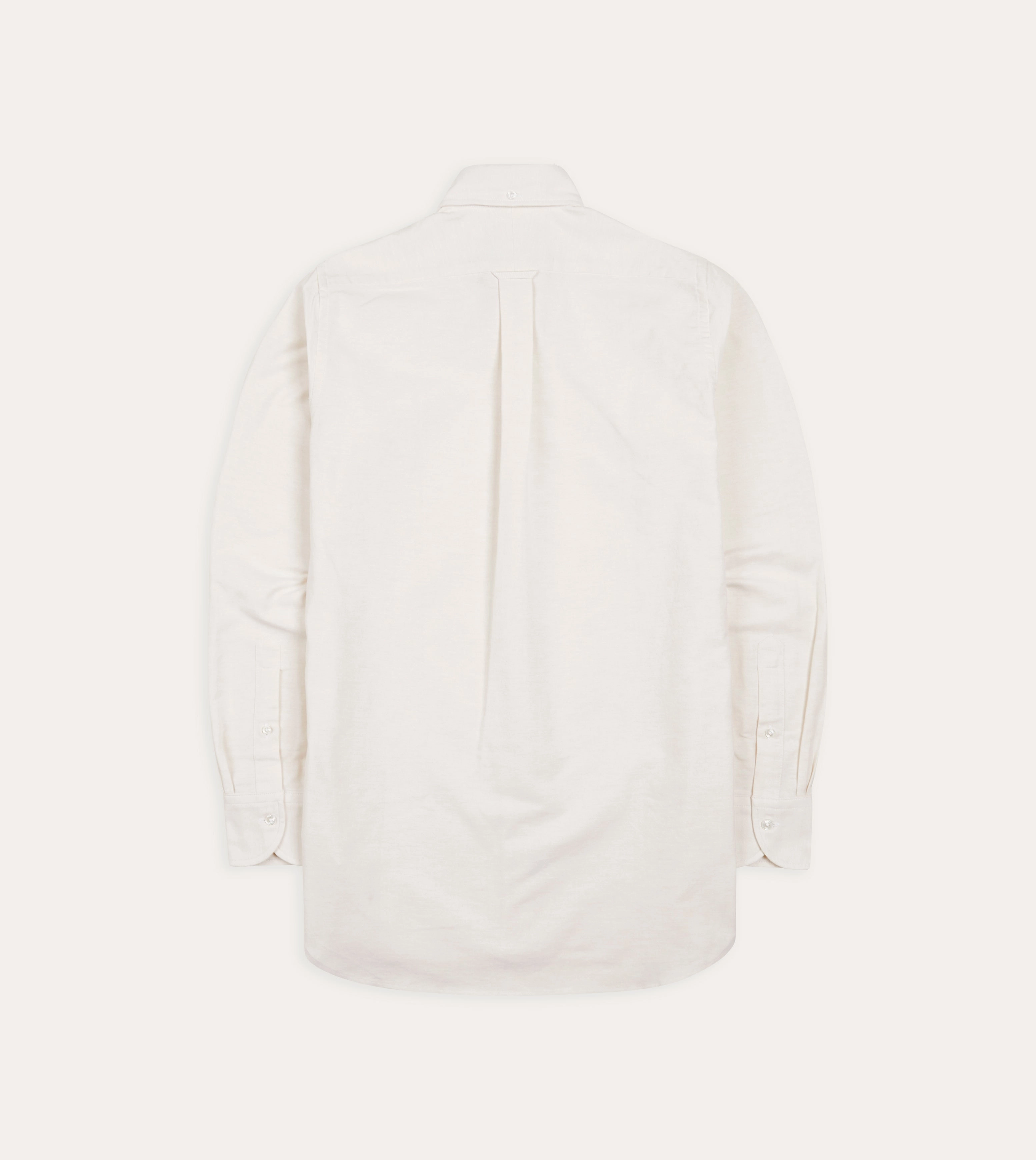 V-Neck Anti Static Lining Cream Cotton Oxford Cloth Button-Down Shirt