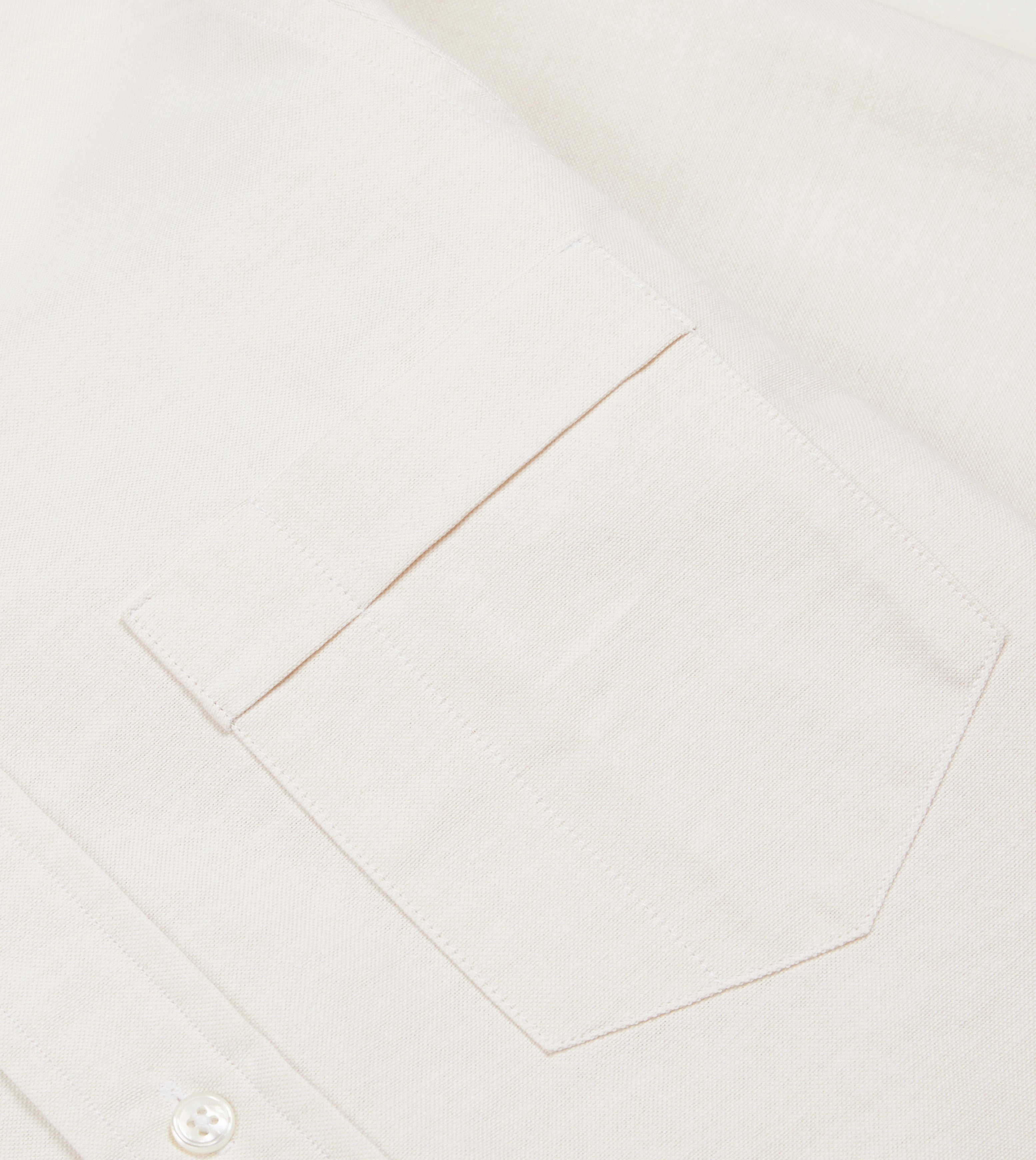 Travel Friendly Cream Cotton Oxford Cloth Button-Down Shirt