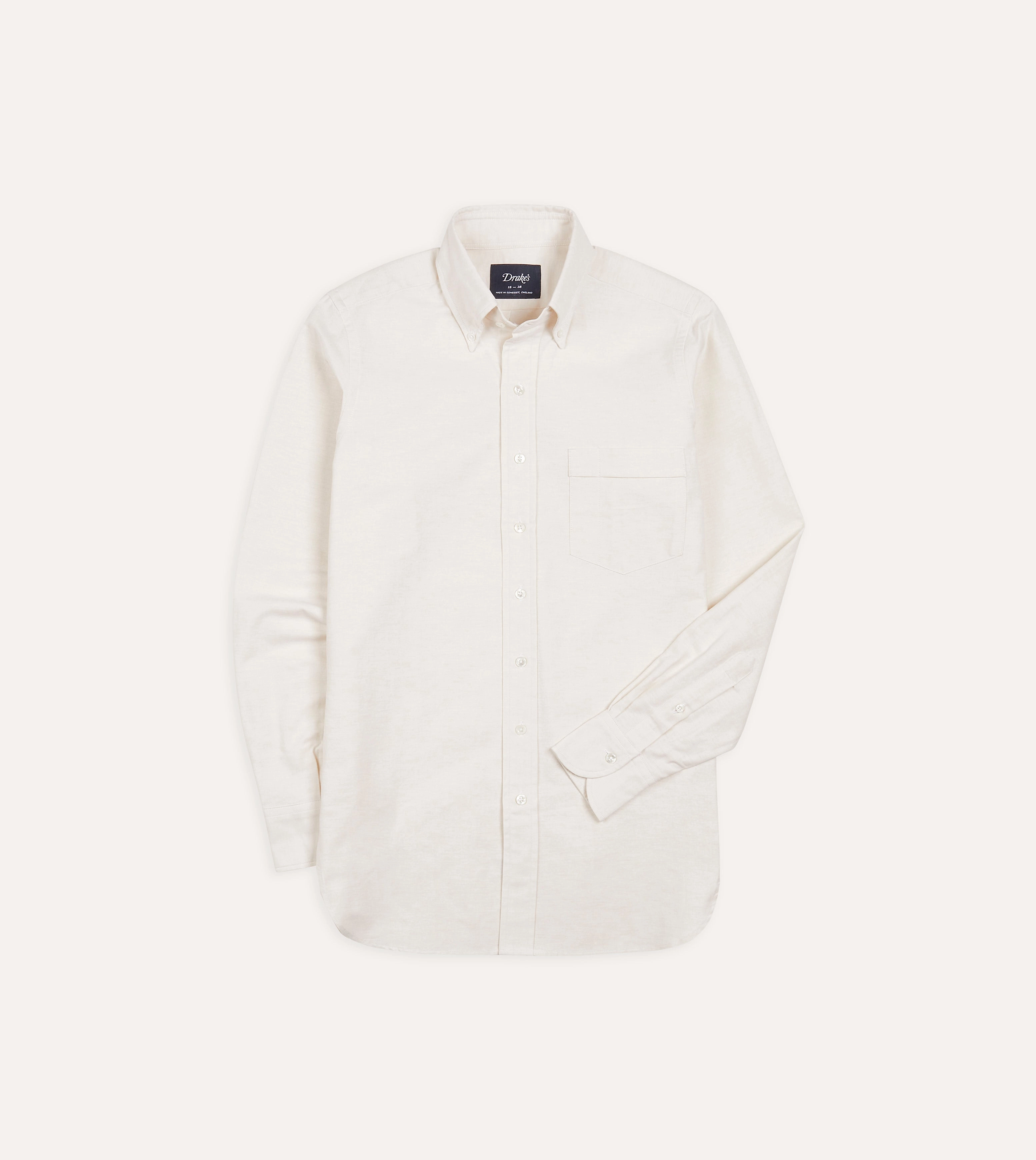 Sophisticated Elegance Fashion-Forward Cream Cotton Oxford Cloth Button-Down Shirt