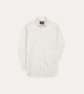 Sophisticated Elegance Fashion-Forward Cream Cotton Oxford Cloth Button-Down Shirt