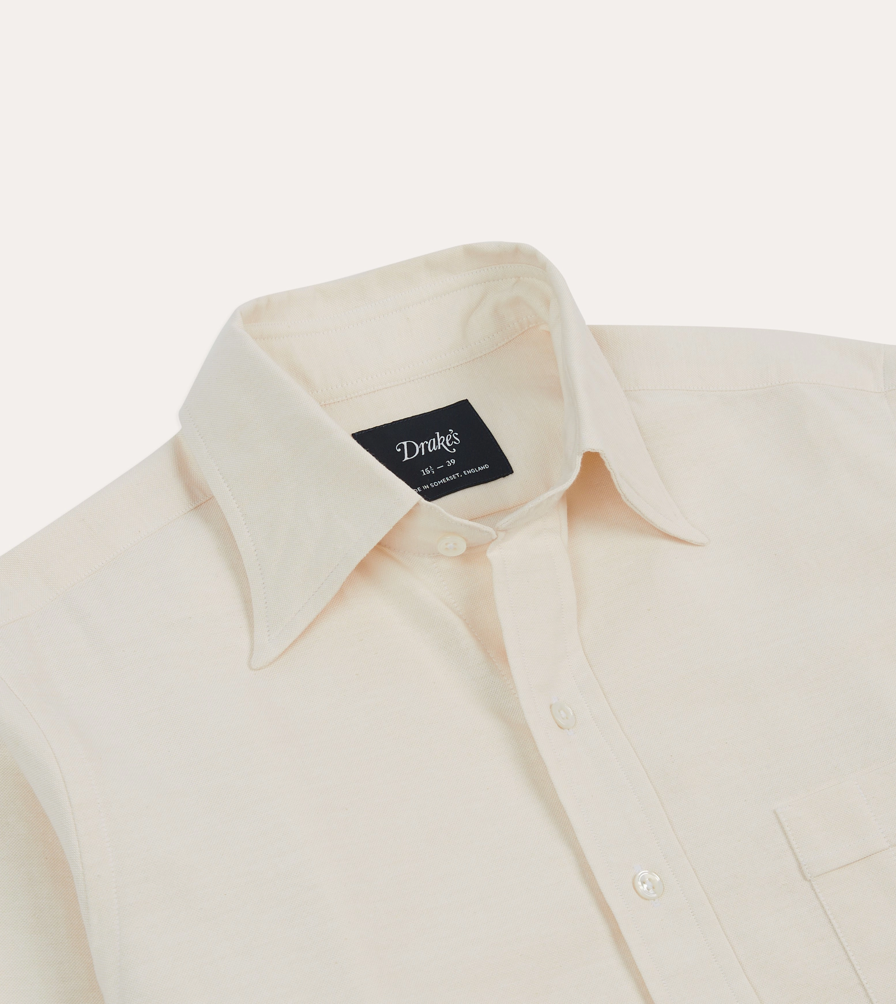 Creative Professional Cream Cotton Oxford Cloth Long Point Collar Shirt