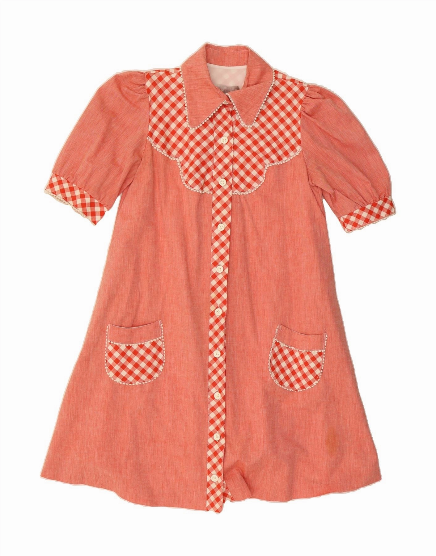 CREATION Girls A-Line Dress 15-16 Years Red Check Viscose Night Charm