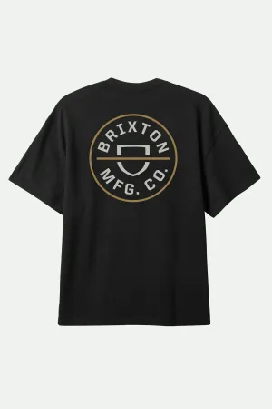 Crest II S/S Standard T-Shirt - Black/Off White/Copper Anti Shrinkage Treatment