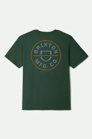 Crest II S/S T-Shirt - Forest Green/Rust/Grey Blue Multi Panel Design Timeless Comfort