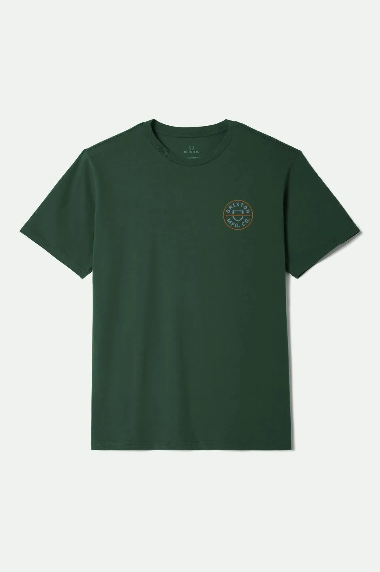 Non Fading Material Crest II S/S T-Shirt - Forest Green/Rust/Grey Blue