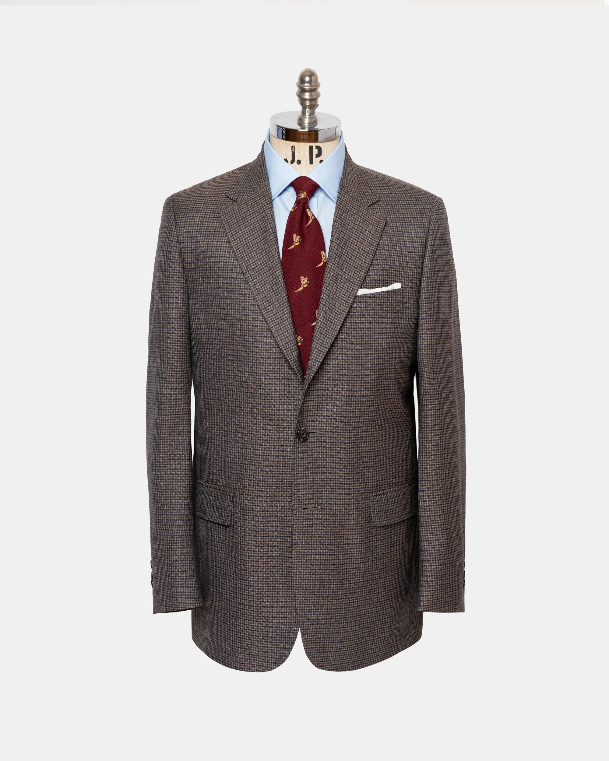 Made-in-Canada Olive & Blue Mini-check Sport Coat Chilly Day Layer