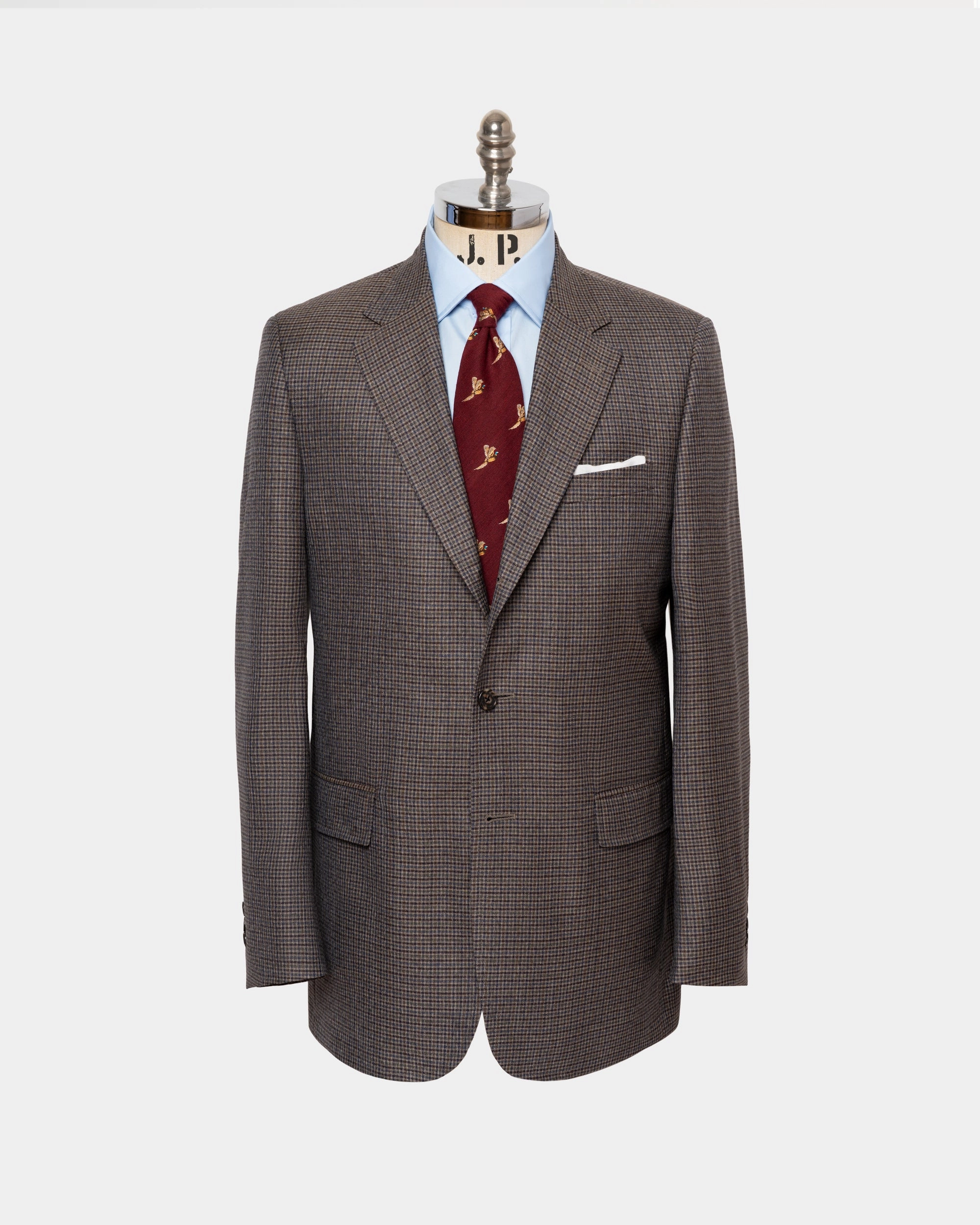 Business Fit Chic Layer Made-in-Canada Olive & Blue Mini-check Sport Coat
