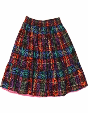 FUNNY Girls A-Line Skirt 13-14 Years W24 Multicoloured Floral Polyester Natural Layers