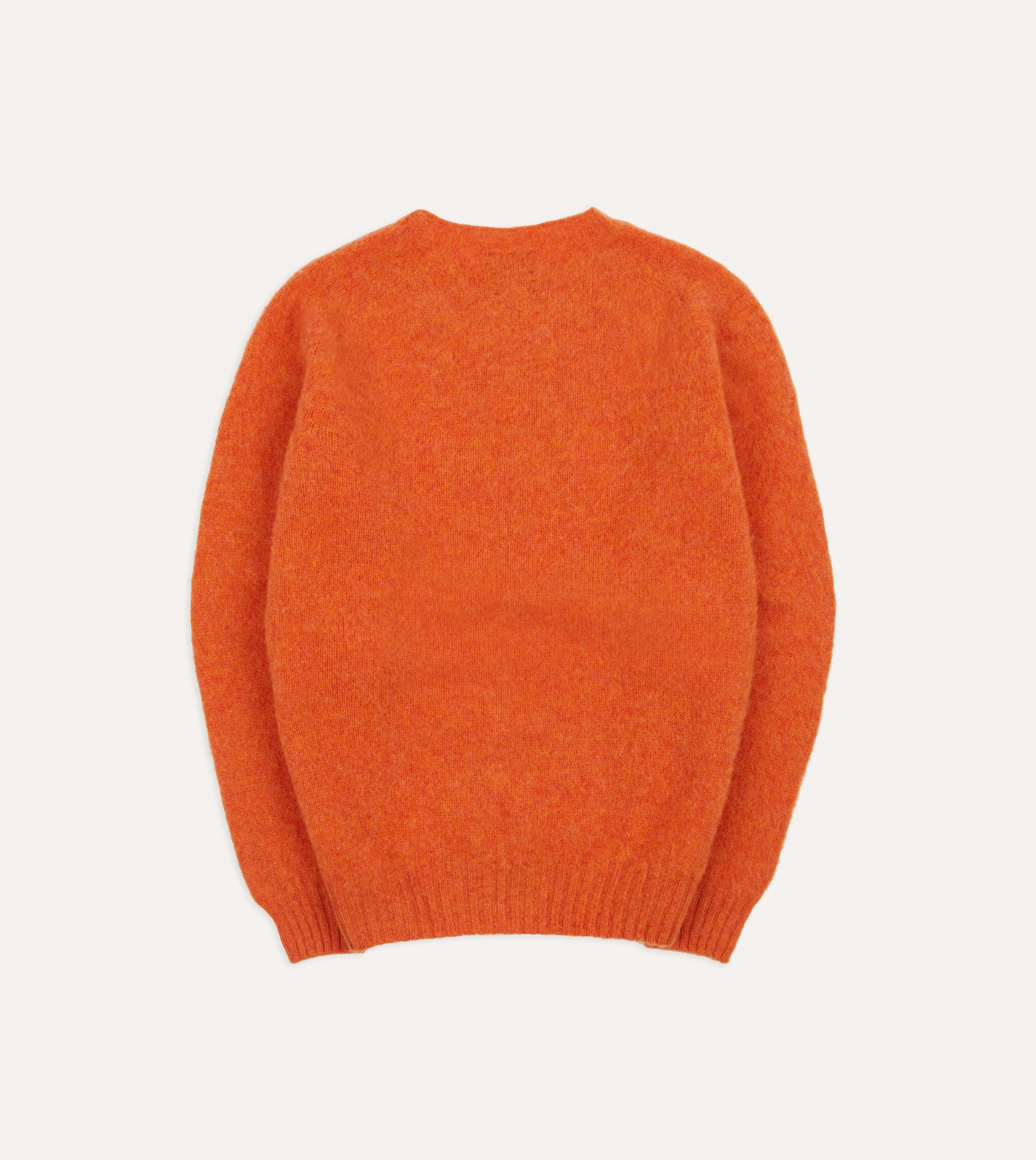 Orange Brushed Shetland Crew Neck Jumper Subtle Details