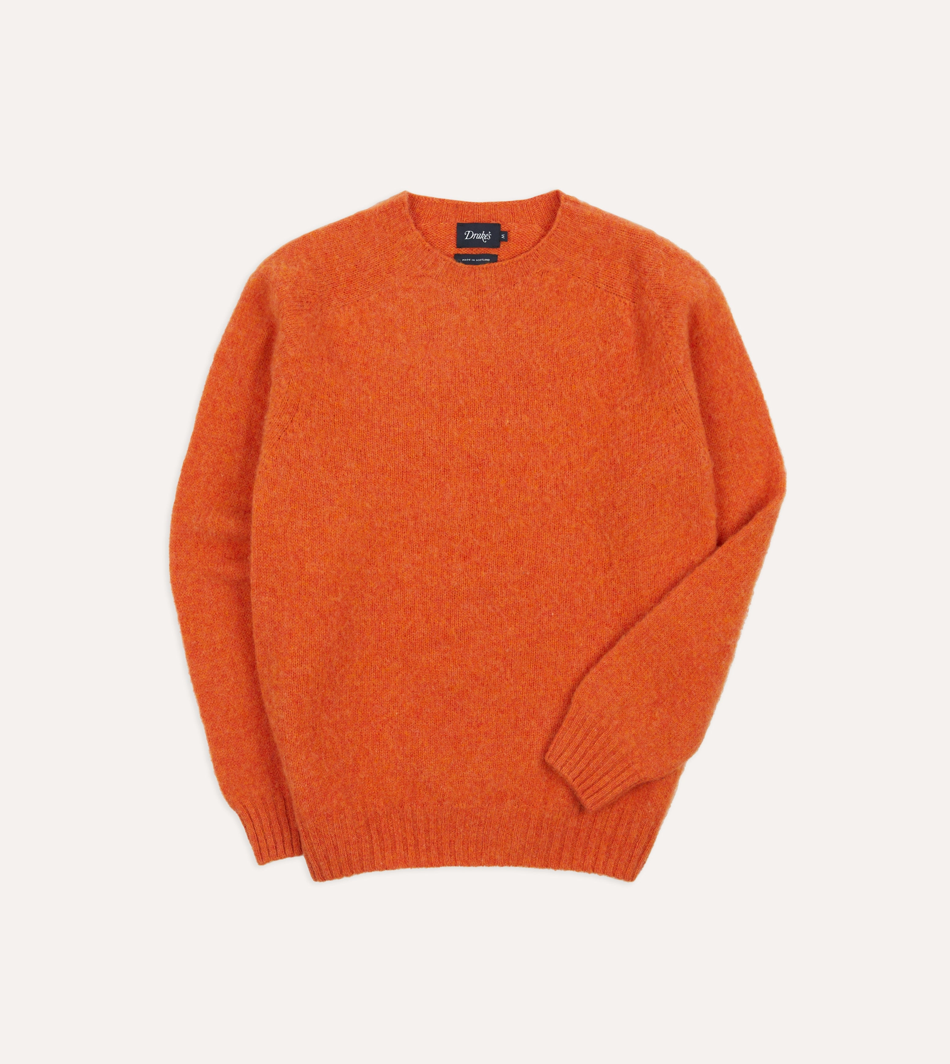 Orange Brushed Shetland Crew Neck Jumper Urban Warmth Temperature control