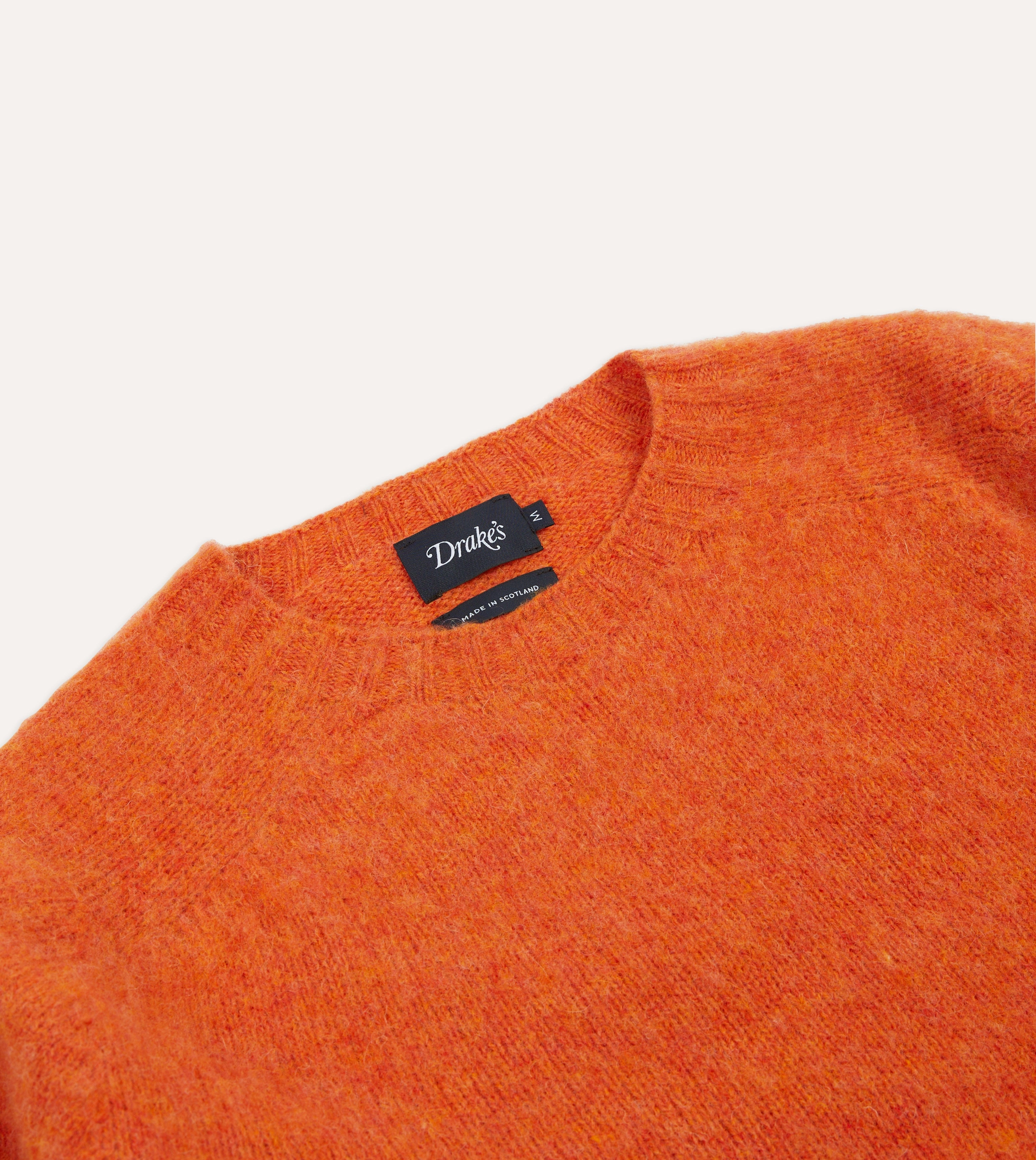 Orange Brushed Shetland Crew Neck Jumper Daily Ready Reversible Seamless Design