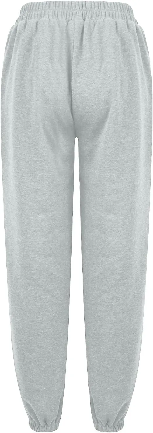 Crossover High Waisted Joggers for Women Athletic Cinch Bottom Straight Leg Sweatpants Elastic Running Pants w/Pockets