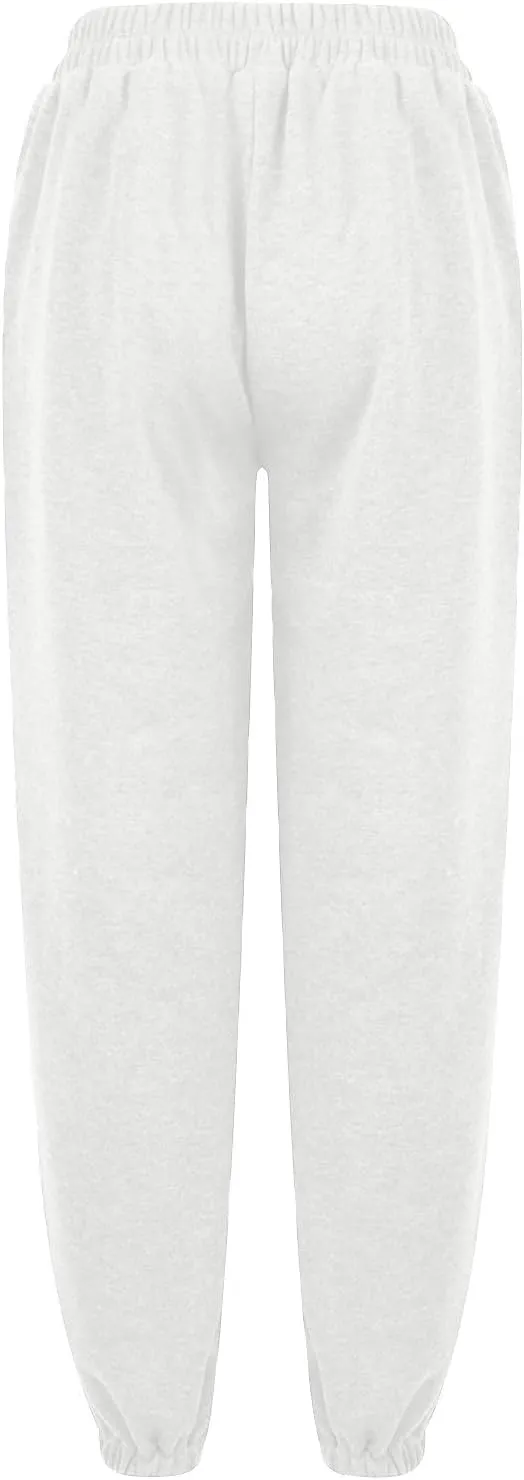 Crossover High Waisted Joggers for Women Athletic Cinch Bottom Straight Leg Sweatpants Elastic Running Pants w/Pockets