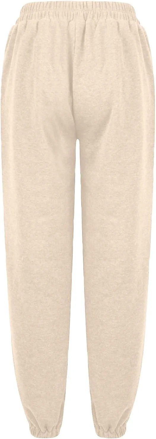 Crossover High Waisted Joggers for Women Athletic Cinch Bottom Straight Leg Sweatpants Elastic Running Pants w/Pockets