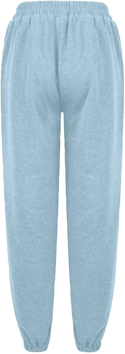 Crossover High Waisted Joggers for Women Athletic Cinch Bottom Straight Leg Sweatpants Elastic Running Pants w/Pockets
