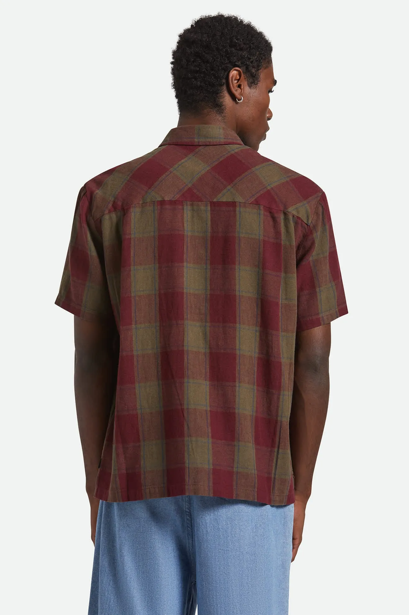 Cru Linen Blend S/S Shirt - Olive Surplus/Port Compact Packing