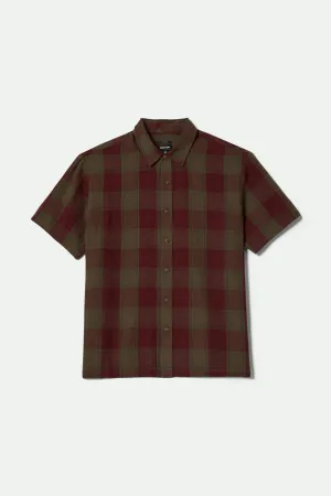 Cru Linen Blend S/S Shirt - Olive Surplus/Port Moisture Wicking Material