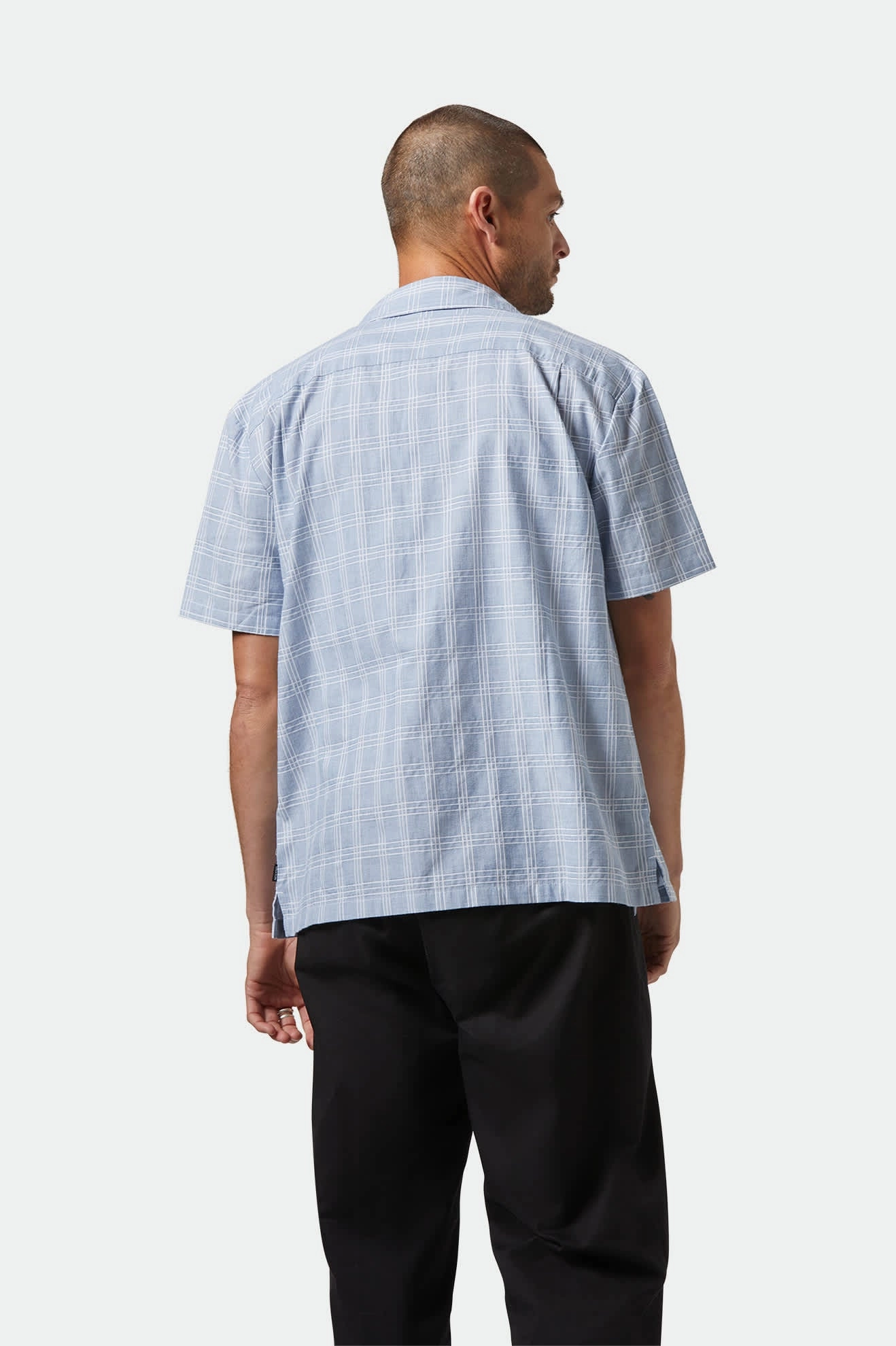 CRU Oxford Plaid Relaxed S/S Shirt - Light Blue/White Plaid Stylish Element Durable Quality
