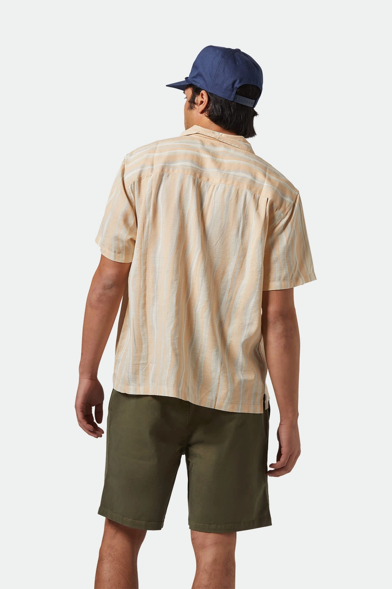 CRU Slub Relaxed S/S Shirt - Hazelnut/Painterly Stripe Sophisticated Style Temperature Regulating