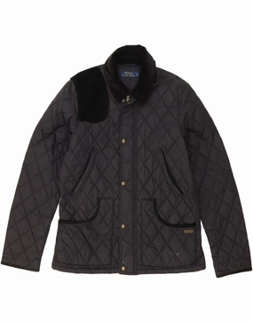 POLO RALPH LAUREN Boys Quilted Jacket 15-16 Years Large Navy Blue Nylon Heavy Duty