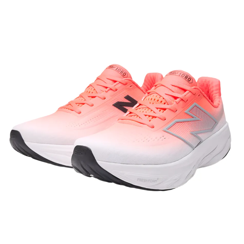 New Balance Men's 1080 V14 Running Shoes in Urgent Red/Rain Cloud/Black AW25 Zip - up design - innovation