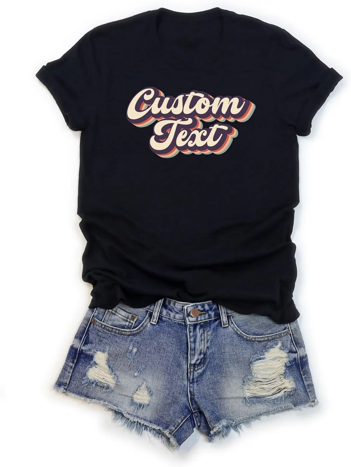 Custom T Shirts for Men and Women, Add Your Own Text, Logo, Printed T-Shirts for Birthday, Personalized Tee Shirts