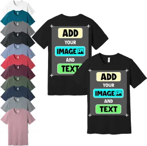Custom T-Shirts - Personalized Front and Back Printed Unisex Tee Shirt - Customized Design Your Own T-Shirts for Women, Men