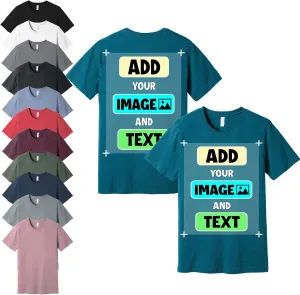 Custom T-Shirts - Personalized Front and Back Printed Unisex Tee Shirt - Customized Design Your Own T-Shirts for Women, Men