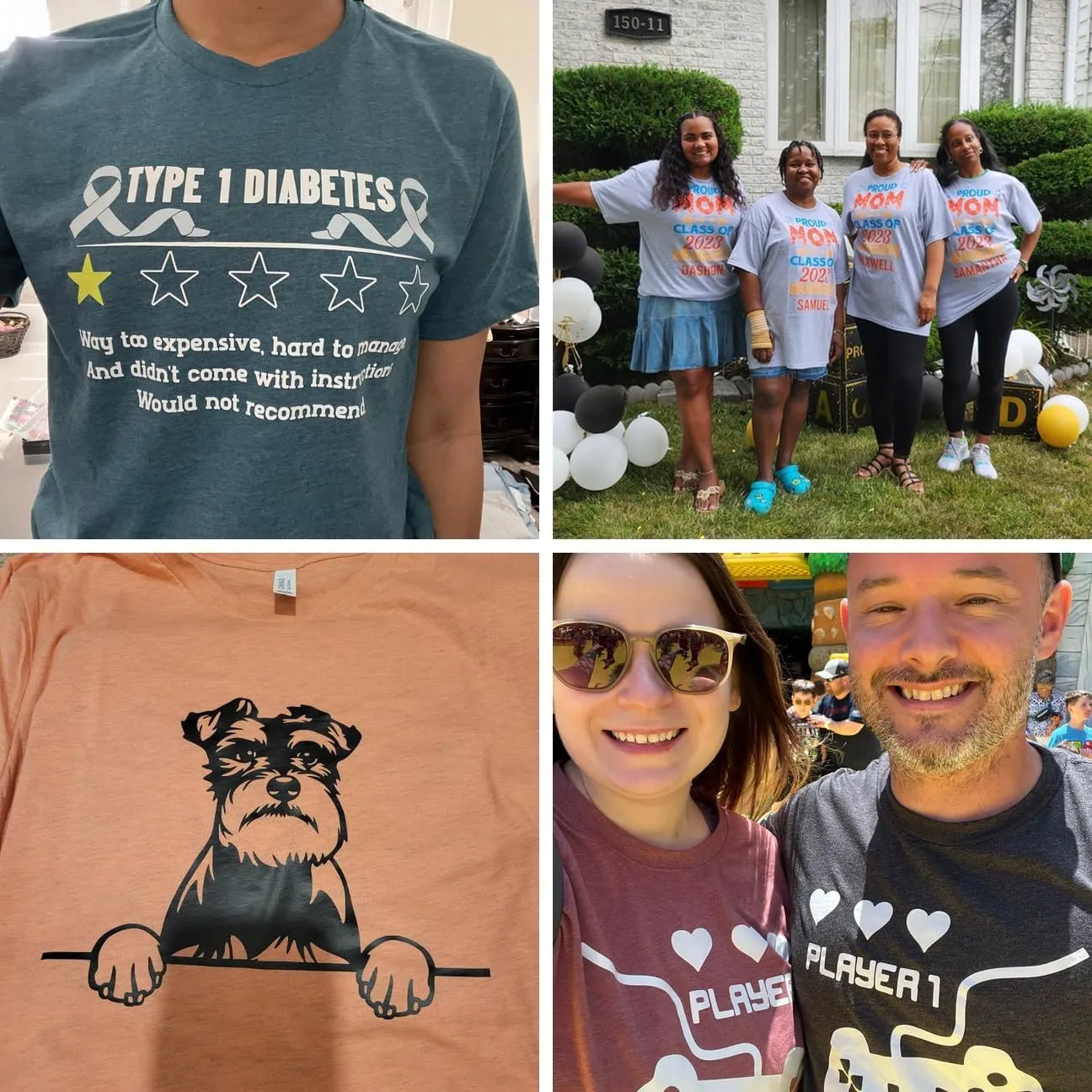 Custom T-Shirts - Personalized Front and Back Printed Unisex Tee Shirt - Customized Design Your Own T-Shirts for Women, Men