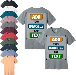 Custom T-Shirts - Personalized Front and Back Printed Unisex Tee Shirt - Customized Design Your Own T-Shirts for Women, Men
