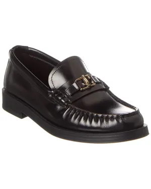 Pebble Grain Calm Step Jimmy Choo Addie Leather Loafer