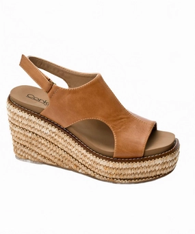 Women's Freddie Platform Sandal In Cognac Mesh Base