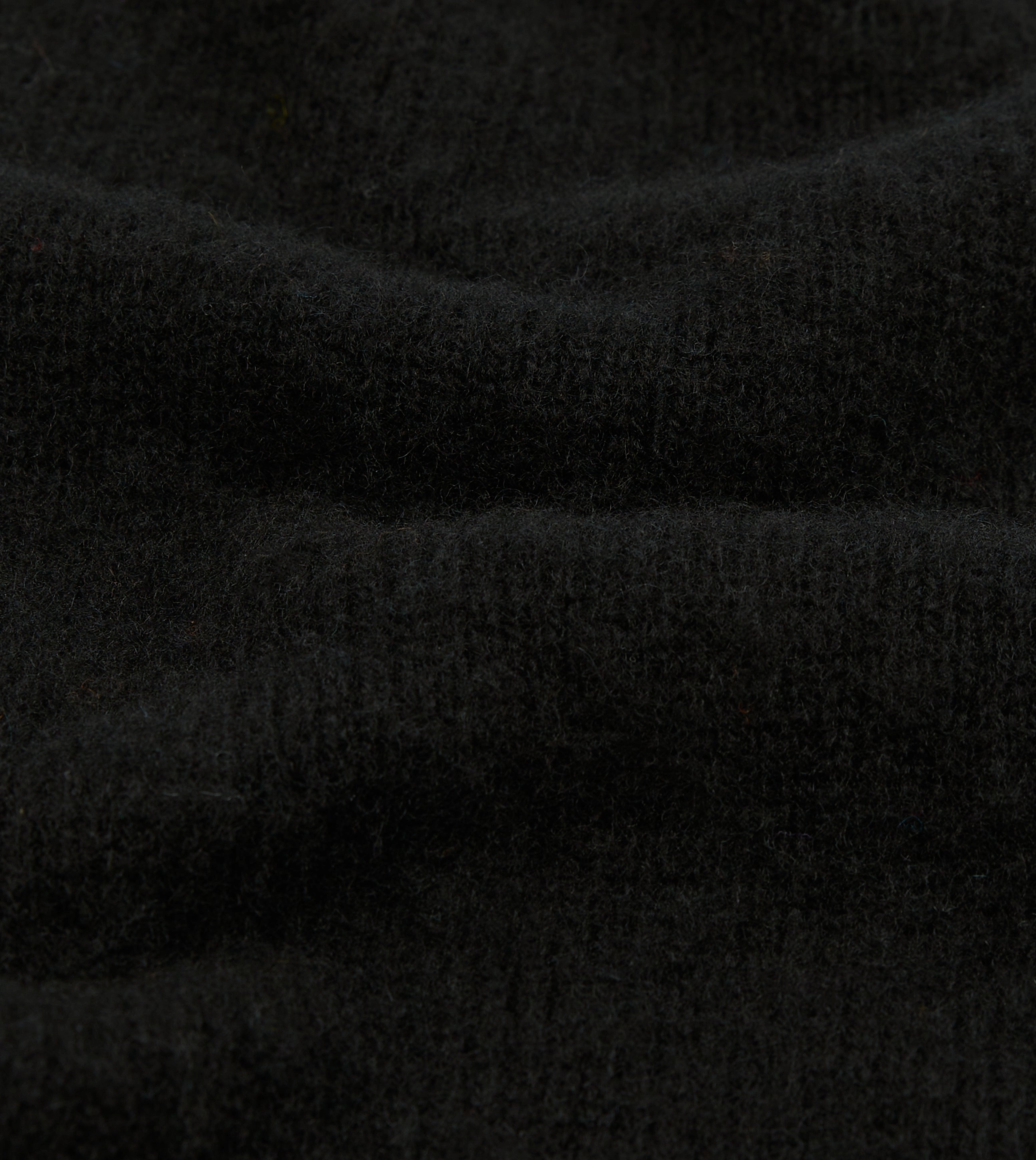 Black Brushed Shetland Crew Neck Jumper Layered Edging