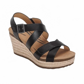 Street Mode Women Anna Wedge In Black Calf Skin