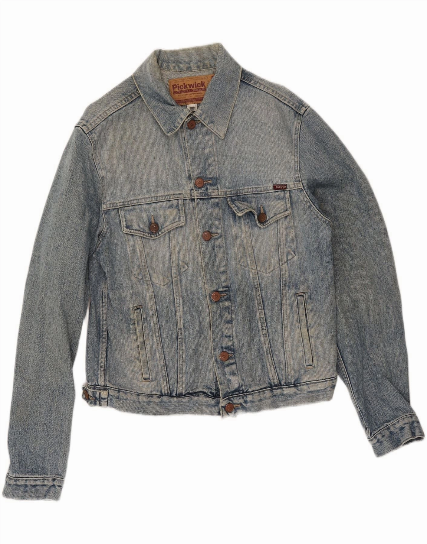 PICKWICK Boys Denim Jacket 11-12 Years XL Blue Cotton Flexible Wear