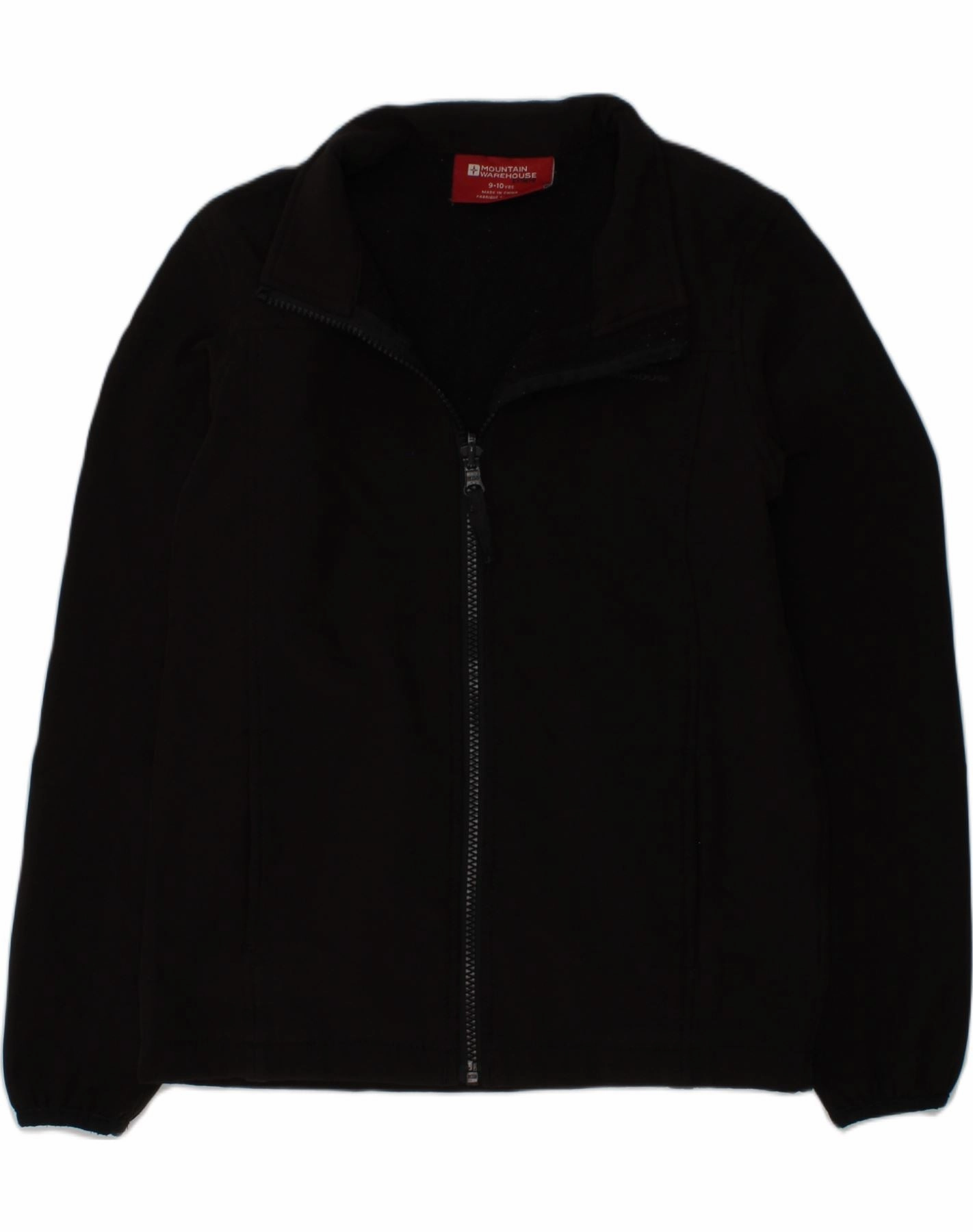 MOUNTAIN WAREHOUSE Boys Fleece Jacket 9-10 Years Black Polyester Alpine Style Quilted Lining