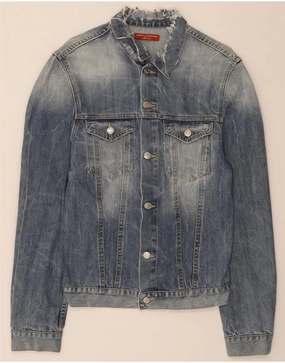 DANIELE ALESSANDRINI Boys Distressed Denim Jacket 15-16 Years Blue Cotton kind Halloween
